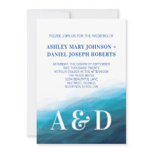 Ozeanwellen, Hochzeitseinladung, Türkis