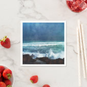 Ozeanwellen in Hawaii - Aquamarine blaue Marine vo Serviette (Beispiel)