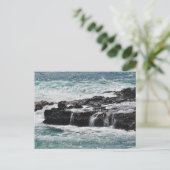Ozeanwellen in Kauai Postkarte (Stehend Vorderseite)