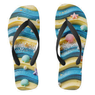 Ozeanwellen-Kuchen-Flip-Flops - Küstenstrand-Seest Badesandalen