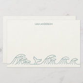 Ozeanwellen Küstenkinderpapier Briefpapier (Vorne/Hinten)