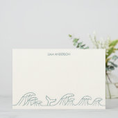 Ozeanwellen Küstenkinderpapier Briefpapier (Stehend Vorderseite)