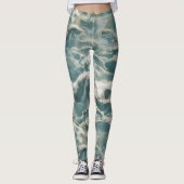 Ozeanwellen-Marmor Leggings (Vorderseite)