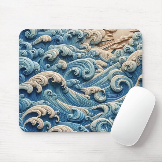 Ozeanwellen-Mausepad Mousepad (Mit Mouse)