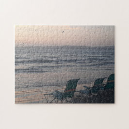 Ozeanwellen mit leeren Stühlen Puzzle
