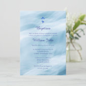 Ozeanwellen Orthodoxe Christliche Taufe Einladung (Stehend Vorderseite)