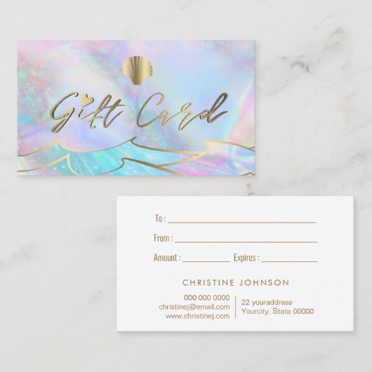 Ozeanwellen - Seashell Logo Geschenkgutschein Visitenkarte (Vorne/Hinten)