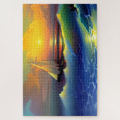 Ozeanwellen, Segelboote und Sonnenuntergänge Puzzle (Vertikal)