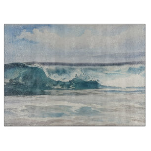 Ozeanwellen-Strand-Kunst-Glas-Schneidbrett Schneidebrett