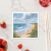 Ozeanwellen | Strand-Küstenmalerei Serviette (Beispiel)