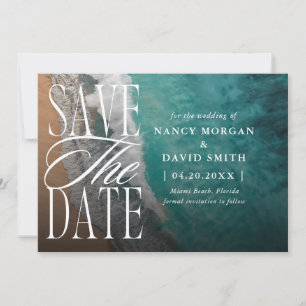 Ozeanwellen Strand Ziel Hochzeit Save The Date