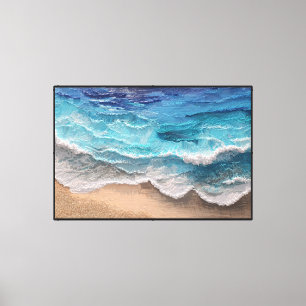 Ozeanwellen-Strandbild – Abstrakte Wandkunst Leinwanddruck