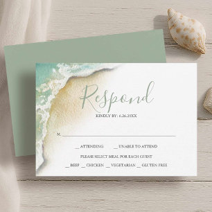 Ozeanwellen-Strandhochzeit Antwort RSVP