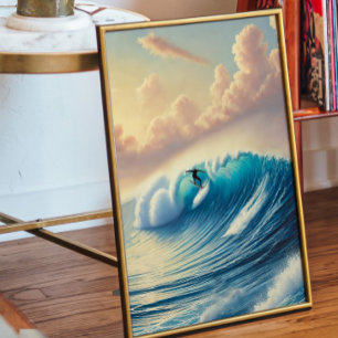 Ozeanwellen-Surfplakat Träumende Küstenwandkunst Poster