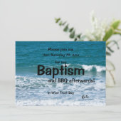 Ozeanwellen Taufen Einladung (Stehend Vorderseite)