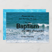 Ozeanwellen Taufen Einladung (Vorne/Hinten)