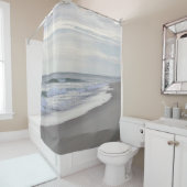 Ozeanwellen und sandiger Strand Duschvorhang (Beispiel)