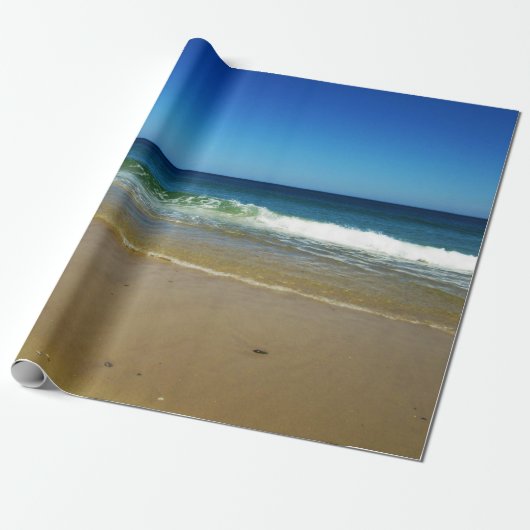 Ozeanwellen und sandiger Strand Geschenkpapier (Ungerollt)
