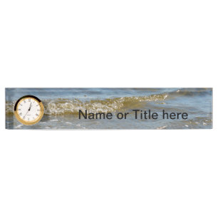 Ozeanwellen-Wasser Uhr-Schreibtisch-Nummernschild Namensplakette