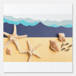 Ozeanwellenkunst Gartenschild