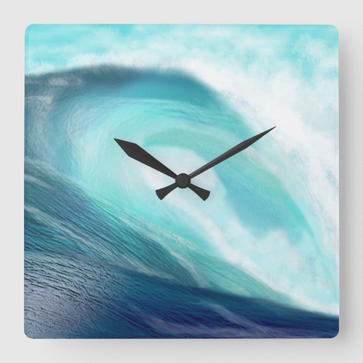 Ozeanwellenuhr Quadratische Wanduhr (Vorderseite)