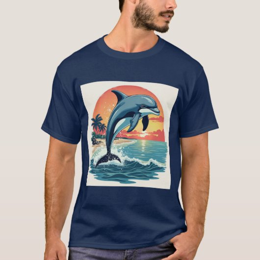 Ozeanwunder: Ein Sonnenuntergang : Delphin T-Shirt (Vorderseite)
