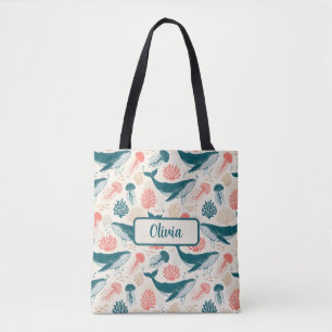 Ozeanwunder Wal Quallen Koralle Tasche