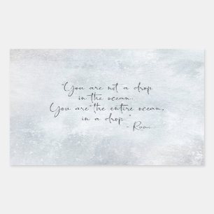 Ozeanziffer Sie sind kein Tropfen im Ozean - Rumi Rechteckiger Aufkleber