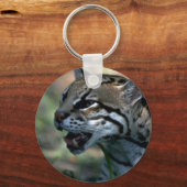 Ozelot-Kopfstudie Schlüsselanhänger (Vorderseite)