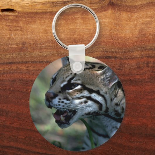 Ozelot-Kopfstudie Schlüsselanhänger (Vorderseite)