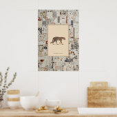 Ozelot-Tierillustrations-Zitatposter gemustert Poster (Küche)