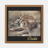 Ozelot-Wildkatzenliebhaber Magnet (Vorne)