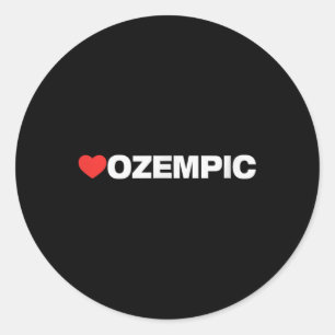 Ozempische Liebe, Herzdesign von jedem geliebt, de Runder Aufkleber