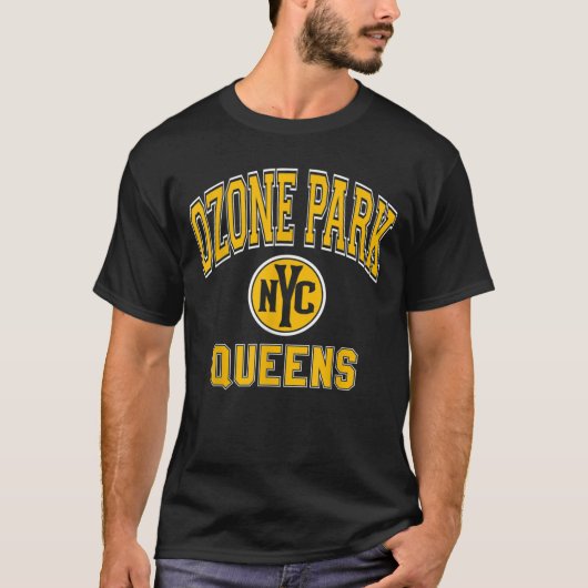 Ozone Park Queens Nyc Varsity Style Amber Print  T-Shirt (Vorderseite)