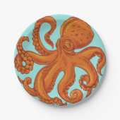 Oztopus des Schleife Meeres Long Tentacles Pappteller (Vorderseite)