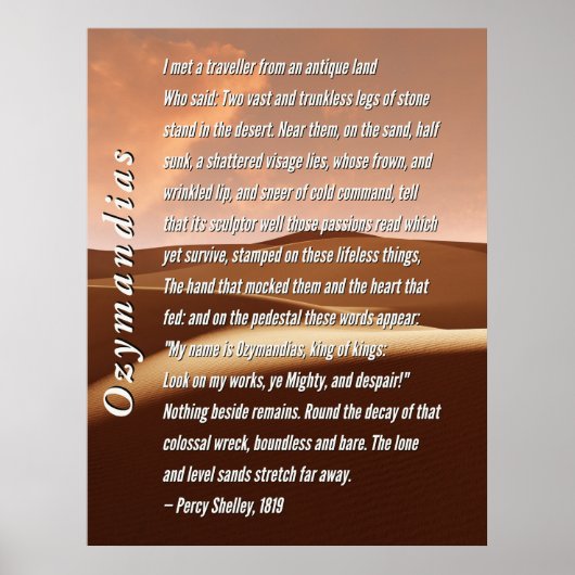 Ozymandias Gedicht von Percy Shelley, 1819 Poster (Vorne)