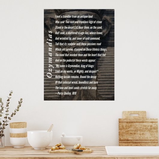 Ozymandias Gedicht von Percy Shelley, 1819 Poster (Küche)
