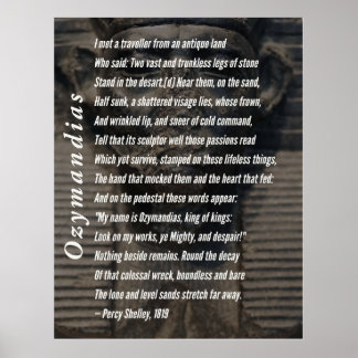 Ozymandias Gedicht von Percy Shelley, 1819 Poster