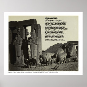 Ozymandias und gefallene Statue am Ramesseum Poster