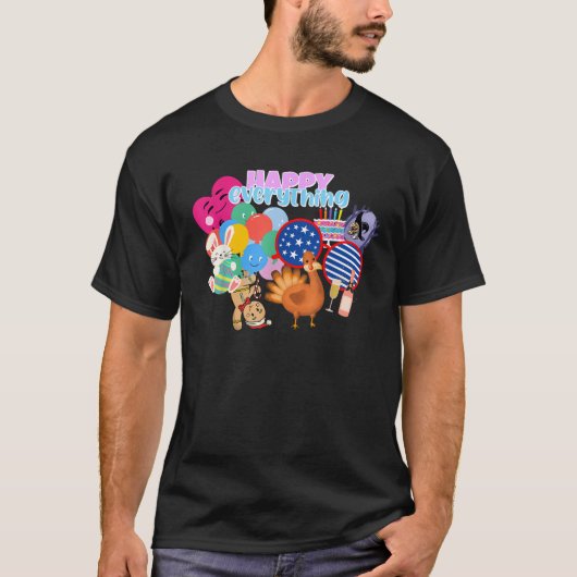 Ozzaawaa Best Coolest Awesome Fun Items Happy Ever T-Shirt (Vorderseite)