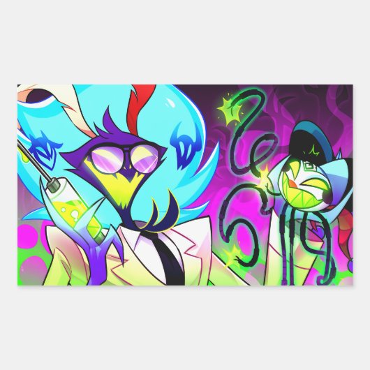 Ozzie Halloween Slasher | Helluva Boss |  Rechteckiger Aufkleber (Vorderseite)