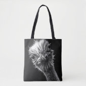 Ozzie Ostrich Black und White Tasche (Vorderseite)