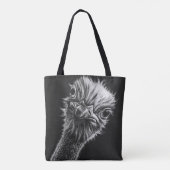 Ozzie Ostrich Black und White Tasche (Rückseite)