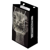 Ozzie Ostrich Geschenktasche Kleine Geschenktüte (Rückseite Schrägansicht)