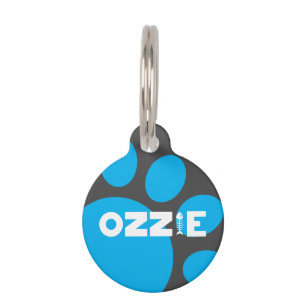 Ozzie Paw Print Cat Pet ID Tag Haustiermarke