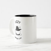 Ozzy the Black Cat Coffee Tasse - Cosy Feline Vibe (Vorderseite Links)