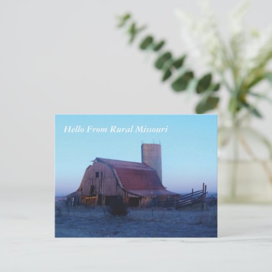 P1000451 Alte Scheune, Hallo aus dem ländlichen Mi Postkarte (Stehend Vorderseite)