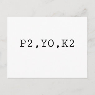 P2, YO, K2 POSTKARTE