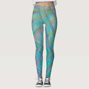 P34 Einzigartige farbenfrohe abstrakte Kunst Leggings