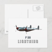 P38 Blitze Postkarte (Vorne/Hinten)